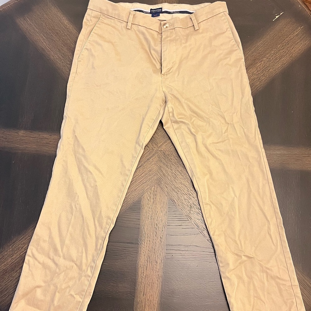 Dockers Slim Fit Flex Comfort Pants Khaki | 98% Cotton Stretch Chino Casual Men